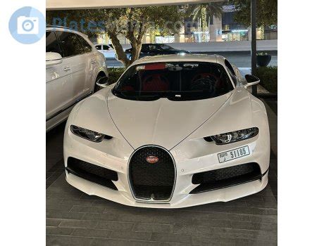T 88898, Bugatti Chiron (Dubai) License plate of the UAE.